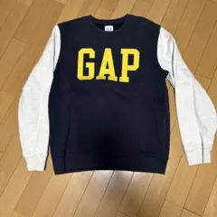 GAP クルーネック スウェット ネイビー グレー L