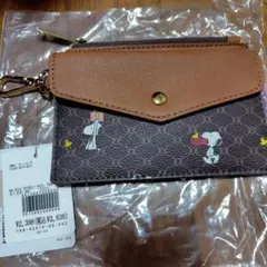 スヌーピー カード＆キーケース ブラウン