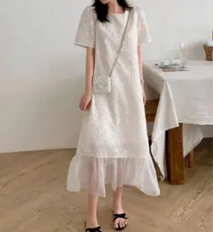 【SHEIN】レースフリル付きドレス