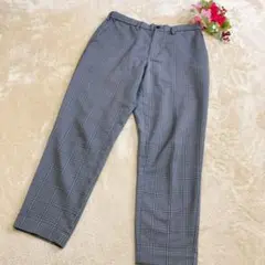 【GU ジーユー】メンズ イージーアンクルパンツ チェック柄 グレー Ｍ