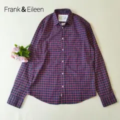 フランクアンドアイリーン　シャツ　長袖　チェック　ダークカラー　大きいサイズ