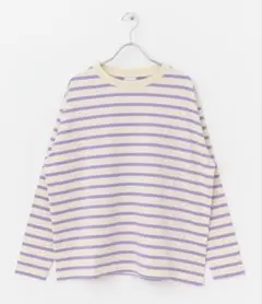 アーバンリサーチドアーズ ボーダーワイドプルオーバー　パープル