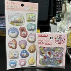 値下げ正規品ちいかわわたあめカプセルシール、スイマーフレークステッカー2点セット