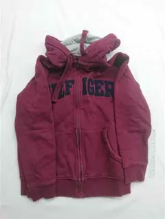 ■トミー ヒルフィガー ジップアップパーカー バーガンディ メンズ