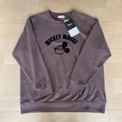 新品　しまむら LOGOS DAYS ミッキーマウストレーナー　ブラウン　LL