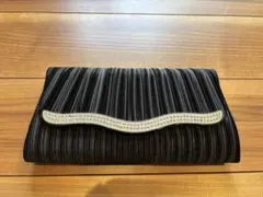 結婚式バッグ 黒 腕紐付き