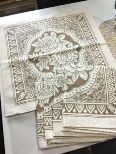 未使用！レース 座布団・クッションカバー 5枚セット 日本製 55×59 花柄