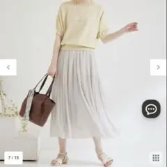 新品未使用タグ付　any SiS シアーストライププリーツスカート　アイボリーS