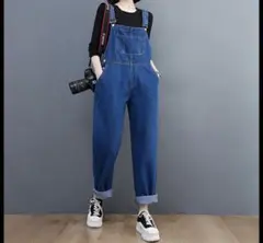 デニムブルー サロペット オールインワン 新品 Mサイズ