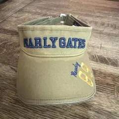パーリーゲイツ ロゴ刺繍 ゴルフ サンバイザー カーキ