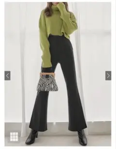 値下げ★GRL【Ｍ】フロントタックフレアパンツ［k8360t］ブラック