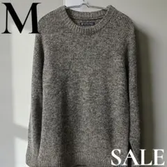 「即日発送」M グレー系 ニットセーター 長袖 クルーネック