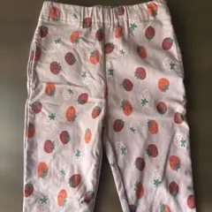 起毛いちご柄ボトムス 後ろポケット付き