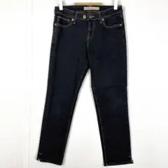 UNIQLO スキニーフィットデニム クロップド 裾スリット 22 ブラック