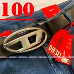 新品　ディーゼル　ベルト　100　Dロゴ　ブラック　X08516　正規品保存袋付