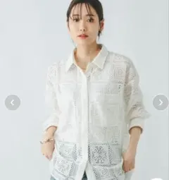 グローバルワーク　レース長袖シャツ エルサイズ