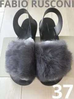 未使用に近い　ファビオルスコーニ　ファーサンダル　37