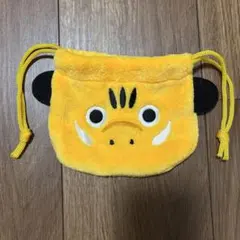 赤べこ　巾着　ポーチ　イエロー