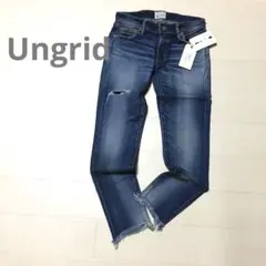 ungrid フレイドヘムストスリ デニム パンツ ジーンス
