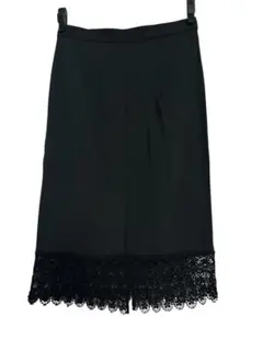 DSQUARED2 – ひざ丈 レースヘム スカート ブラック S サイズのサムネイル