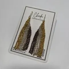 【No.020】ビーズピアス / ビーズイヤリング / タッセル / フリンジ