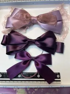 ヘアリボン3つセット⋆͛♡⋆͛紫系
