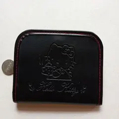 サンリオ レトロ 1976年製 ハローキティ 三つ折り財布 ブラック