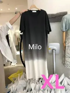 【XL】ゆったり&シックな、グラデTシャツワンピース■ハイエレガント
