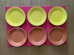 金麦　花やか皿　2種類6枚セット