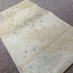 袋帯 川島織物謹製　こはく錦 薄金地草花意匠 正絹 六通　◆1921◆