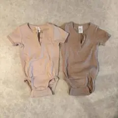 H&M リブ オーガニックコットン ロンパース 70 6-9m