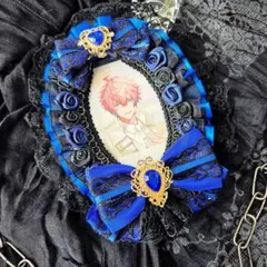 K-38 硬質ケース デコ 痛ロゼット トレカケース 痛バ 推し活 青 黒