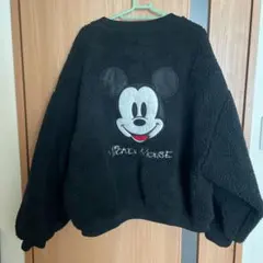 ミッキーマウス 　ボア　ジャケット ブルゾン　フリースジャケット ディズニー 黒