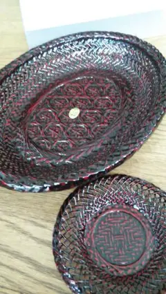 らんたい漆器　菓子器&茶托セット