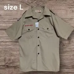 新品 90s USA製　ボーイスカウト　半袖シャツ　アメリカ　古着　ベージュ　L