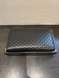 GUCCI グッチ シマ ラウンドファスナー長財布 ブラック GG 廃盤 美品のサムネイル
