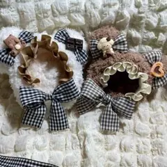 【耳穴付き】もこもこくまさんボンネット