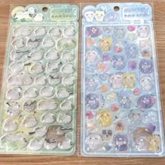 ボンボンドロップ風 ダイヤモンドポップシール シマエナガ 2枚セット