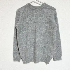 ルーニィ モヘヤ ウール ニット セーター ふわふわ プルオーバー グレー