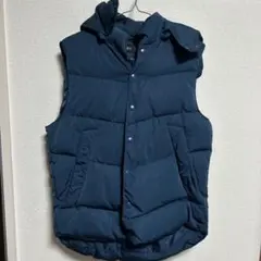 AZUL by moussy ネイビー ダウンベスト フード付き　sサイズ