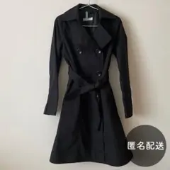 【クリーニング済】はるやま リクルート トレンチコート ブラック 黒 7号