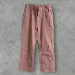 ピンク ストレートレッグデニムパンツ Lサイズ　24時間以内配送　匿名配送