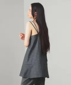Ray BEAMS ドット キャミワンピース ミニ 黒 0 美品 ラメのサムネイル