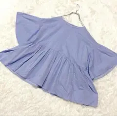 relume コットン100% ブルー フレア五分袖　ジャーナルスタンダード