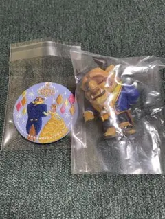 Disney 美女と野獣 刺繍缶バッジ ちょこんとおじぎFig. 野獣 セット