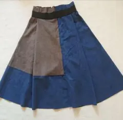 スウェードスカート　ブルー　S