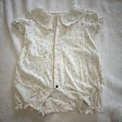 【60~70cm】ハート柄 ロンパース 半袖