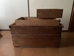 木箱 大工箱 ケース 飾り棚 置物台 展示 大型 特大 蓋付 木製 レトロ 2