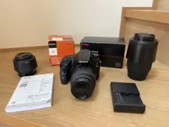 SONY α65 カメラ レンズ３本付き！ (35mm単焦点、ズームセット)