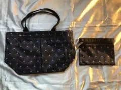 【LESPORTSAC】 トートバッグ&ポーチ　2点組　紺　ハート柄　新品美品！